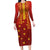 Samoa Tapa Pacific Tribal Pattern Long Sleeve Bodycon Dress Hibiscus and Plumeria