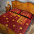 Samoa Tapa Pacific Tribal Pattern Quilt Bed Set Hibiscus and Plumeria