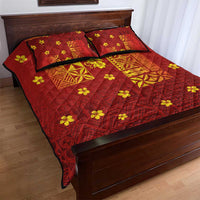 Samoa Tapa Pacific Tribal Pattern Quilt Bed Set Hibiscus and Plumeria LT03 - Polynesian Pride