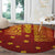 Samoa Tapa Pacific Tribal Pattern Round Carpet Hibiscus and Plumeria