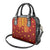 Samoa Tapa Pacific Tribal Pattern Shoulder Handbag Hibiscus and Plumeria