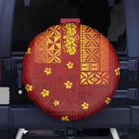 Samoa Tapa Pacific Tribal Pattern Spare Tire Cover Hibiscus and Plumeria LT03 - Polynesian Pride