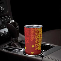 Samoa Tapa Pacific Tribal Pattern Tumbler Cup Hibiscus and Plumeria LT03 - Polynesian Pride