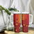 Samoa Tapa Pacific Tribal Pattern Tumbler With Handle Hibiscus and Plumeria