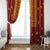 Samoa Tapa Pacific Tribal Pattern Window Curtain Hibiscus and Plumeria