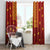 Samoa Tapa Pacific Tribal Pattern Window Curtain Hibiscus and Plumeria