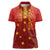 Samoa Tapa Pacific Tribal Pattern Women Polo Shirt Hibiscus and Plumeria