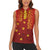 Samoa Tapa Pacific Tribal Pattern Women Sleeveless Polo Shirt Hibiscus and Plumeria