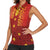 Samoa Tapa Pacific Tribal Pattern Women Sleeveless Polo Shirt Hibiscus and Plumeria