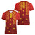 Samoa Tapa Pacific Tribal Pattern Women V-Neck T-Shirt Hibiscus and Plumeria