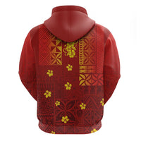 Samoa Tapa Pacific Tribal Pattern Zip Hoodie Hibiscus and Plumeria LT03 - Polynesian Pride