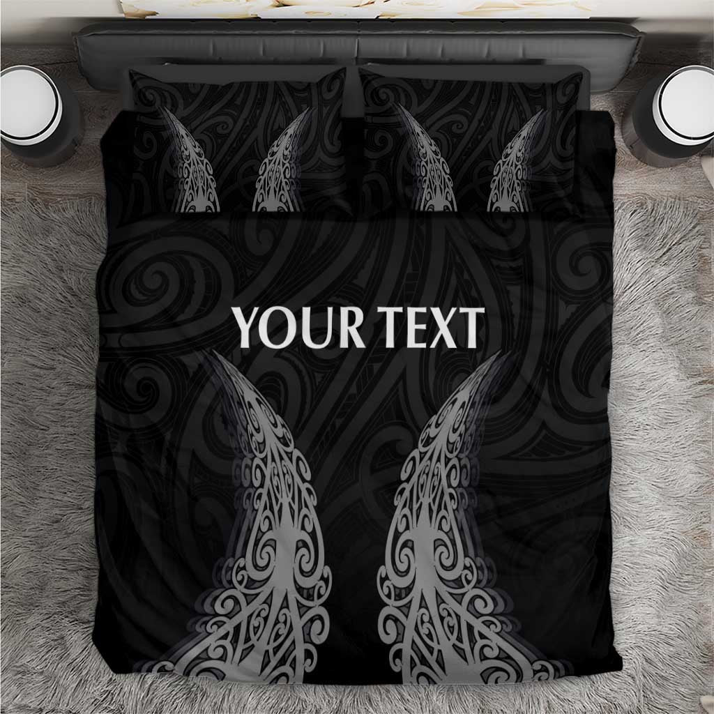 New Zealand Netball Bedding Set Koru and Maori Tattoo Jersey LT03 Black - Polynesian Pride