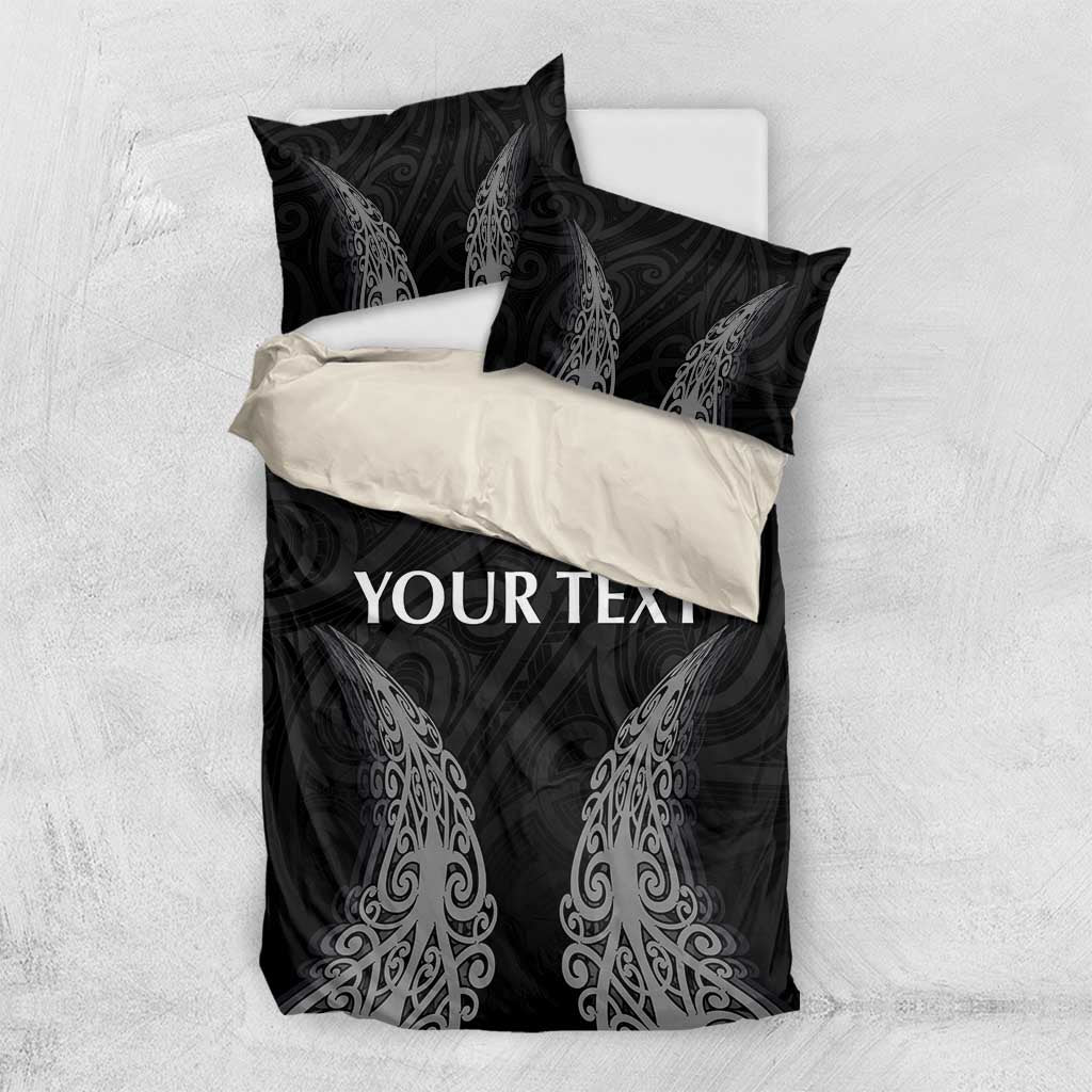 New Zealand Netball Bedding Set Koru and Maori Tattoo Jersey LT03 US Twin 172cm x 218cm Black - Polynesian Pride