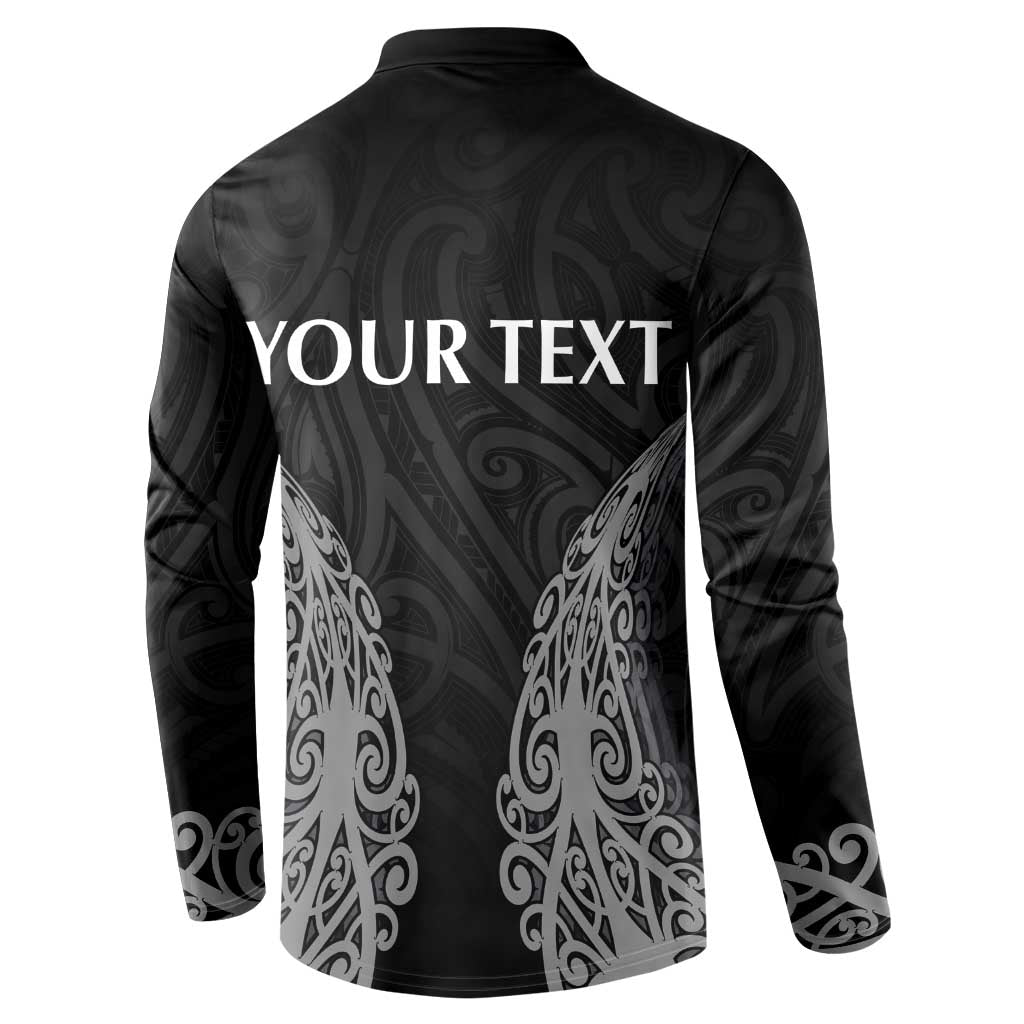 New Zealand Netball Button Sweatshirt Koru and Maori Tattoo Jersey LT03 - Polynesian Pride