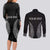 New Zealand Netball Couples Matching Long Sleeve Bodycon Dress and Long Sleeve Button Shirt Koru and Maori Tattoo Jersey