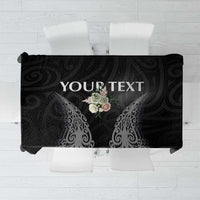 New Zealand Netball Tablecloth Koru and Maori Tattoo Jersey LT03 Black - Polynesian Pride