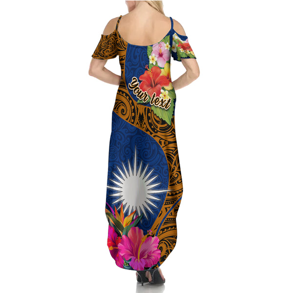 Personalised Marshall Islands Manit Day Summer Maxi Dress Marshall Seal 