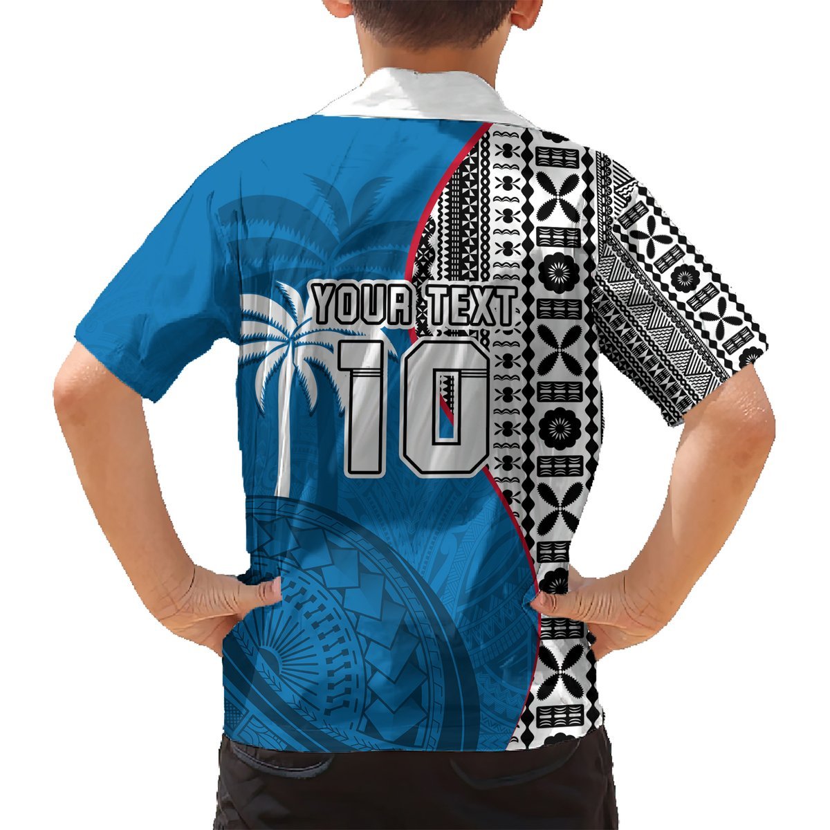 Custom Fiji Rugby Hawaiian Shirt Coat of Arms Palm Tree Mix Polynesia Tapa Pattern LT03 - Polynesian Pride
