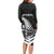 New Zealand World Cup 2023 Long Sleeve Bodycon Dress Aotearoa Haka Rugby with Silver Fern Maori Ethnic Pattern LT03 - Polynesian Pride