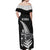 New Zealand World Cup 2023 Off Shoulder Maxi Dress Aotearoa Haka Rugby with Silver Fern Maori Ethnic Pattern LT03 - Polynesian Pride