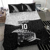 Custom New Zealand World Cup 2023 Bedding Set Aotearoa Haka Rugby with Silver Fern Maori Ethnic Pattern LT03 - Polynesian Pride