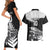 Custom New Zealand World Cup 2023 Couples Matching Short Sleeve Bodycon Dress and Hawaiian Shirt Aotearoa Haka Rugby with Silver Fern Maori Ethnic Pattern LT03 - Polynesian Pride