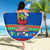 Solomon Islands Christmas Beach Blanket Santa With Flag Of Solomon Polynesian Tribal Xmas Vibe LT03 - Wonder Print Shop