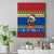 Solomon Islands Christmas Canvas Wall Art Santa With Flag Of Solomon Polynesian Tribal Xmas Vibe LT03 Blue - Polynesian Pride