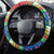 Solomon Islands Christmas Steering Wheel Cover Santa With Flag Of Solomon Polynesian Tribal Xmas Vibe