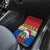 Personalised Solomon Islands Christmas Car Mats Santa With Flag Of Solomon Polynesian Tribal Xmas Vibe LT03 - Polynesian Pride