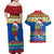 Personalised Solomon Islands Christmas Couples Matching Off Shoulder Maxi Dress and Hawaiian Shirt Santa With Flag Of Solomon Polynesian Tribal Xmas Vibe LT03 - Polynesian Pride