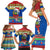 Personalised Solomon Islands Christmas Family Matching Short Sleeve Bodycon Dress and Hawaiian Shirt Santa With Flag Of Solomon Polynesian Tribal Xmas Vibe LT03 - Polynesian Pride