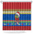 Personalised Solomon Islands Christmas Shower Curtain Santa With Flag Of Solomon Polynesian Tribal Xmas Vibe LT03 Blue - Polynesian Pride