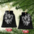 New Zealand Rugby Ceramic Ornament Maori Warrior Rugby with Silver Fern Sleeve Tribal Ethnic Style LT03 Bell Flake Black - Polynesian Pride