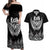 New Zealand Rugby Couples Matching Off Shoulder Maxi Dress and Hawaiian Shirt Maori Warrior Rugby with Silver Fern Sleeve Tribal Ethnic Style LT03 Black - Polynesian Pride