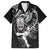 New Zealand Rugby Hawaiian Shirt Maori Warrior Rugby with Silver Fern Sleeve Tribal Ethnic Style LT03 Black - Polynesian Pride