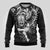 New Zealand Rugby Ugly Christmas Sweater Maori Warrior Rugby with Silver Fern Sleeve Tribal Ethnic Style LT03 - Polynesian Pride