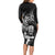 New Zealand Rugby Long Sleeve Bodycon Dress Maori Warrior Rugby with Silver Fern Sleeve Tribal Ethnic Style LT03 - Polynesian Pride