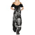 New Zealand Rugby Summer Maxi Dress Maori Warrior Rugby with Silver Fern Sleeve Tribal Ethnic Style LT03 - Polynesian Pride