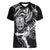 Personalised New Zealand Rugby Women V Neck T Shirt Maori Warrior Rugby with Silver Fern Sleeve Tribal Ethnic Style LT03 Female Black - Polynesian Pride