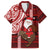 Personalized New Zealand Christmas Family Matching Puletasi Dress and Hawaiian Shirt Santa Claus and Kiwi Bird Maori Tattoo Koru Pattern LT03 Dad's Shirt - Short Sleeve Red - Polynesian Pride