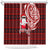 Personalized New Zealand Christmas Shower Curtain Santa Claus and Kiwi Bird Maori Tattoo Koru Pattern LT03 Red - Polynesian Pride