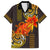 Hawaii Turtle Hibiscus Flower Family Matching Off Shoulder Short Dress and Hawaiian Shirt Polynesian Tattoo LT03 Dad's Shirt - Short Sleeve Black - Polynesian Pride