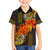 Hawaii Turtle Hibiscus Flower Family Matching Off Shoulder Short Dress and Hawaiian Shirt Polynesian Tattoo LT03 Son's Shirt Black - Polynesian Pride