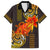 Hawaii Turtle Hibiscus Flower Family Matching Short Sleeve Bodycon Dress and Hawaiian Shirt Polynesian Tattoo LT03 Dad's Shirt - Short Sleeve Black - Polynesian Pride