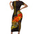 Hawaii Turtle Hibiscus Flower Family Matching Short Sleeve Bodycon Dress and Hawaiian Shirt Polynesian Tattoo LT03 Mom's Dress Black - Polynesian Pride