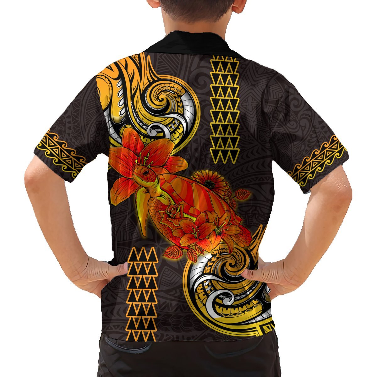 Hawaii Turtle Hibiscus Flower Hawaiian Shirt Polynesian Tattoo LT03 - Polynesian Pride
