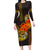 Hawaii Turtle Hibiscus Flower Long Sleeve Bodycon Dress Polynesian Tattoo LT03 Long Dress Black - Polynesian Pride