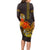 Hawaii Turtle Hibiscus Flower Long Sleeve Bodycon Dress Polynesian Tattoo LT03 - Polynesian Pride