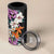 Hawaii Tropical Leaves and Flowers 4 in 1 Can Cooler Tumbler Tribal Polynesian Pattern